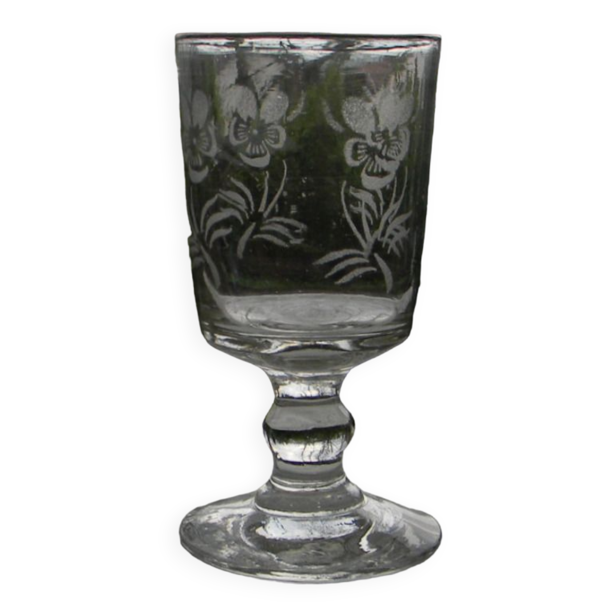 Glass blown glass engraved with acid late nineteenth