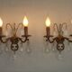 Pair of French Vintage Bronze Double Wall Lights Assorted Crystals 5331