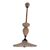 Vintage opaline suspension type Arcopal & pulley porcelain – pair