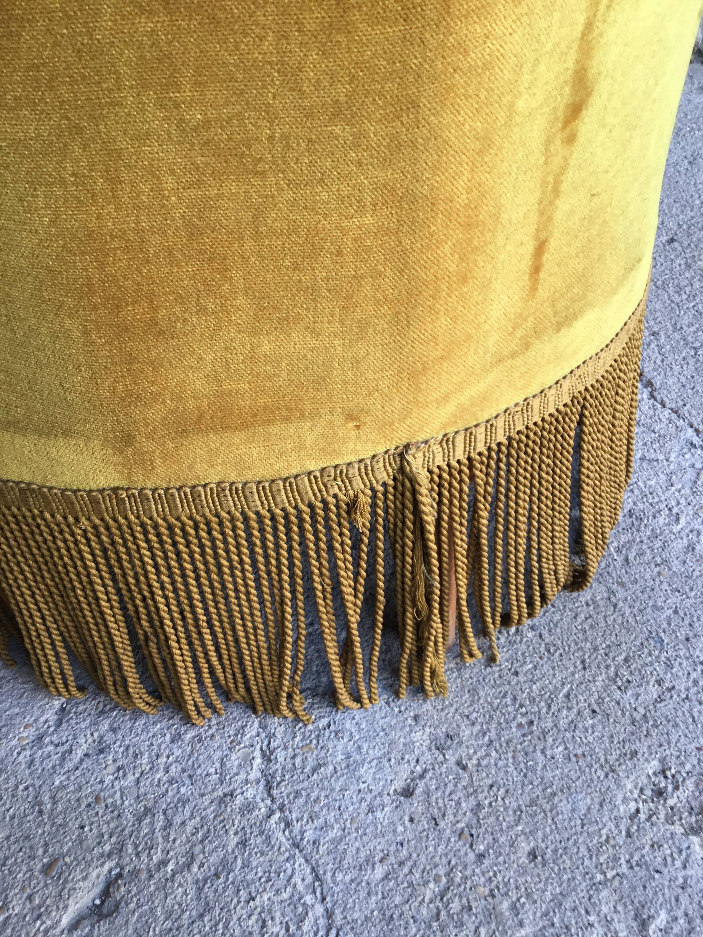 Vintage Mustard Yellow Fringed Toad Chair