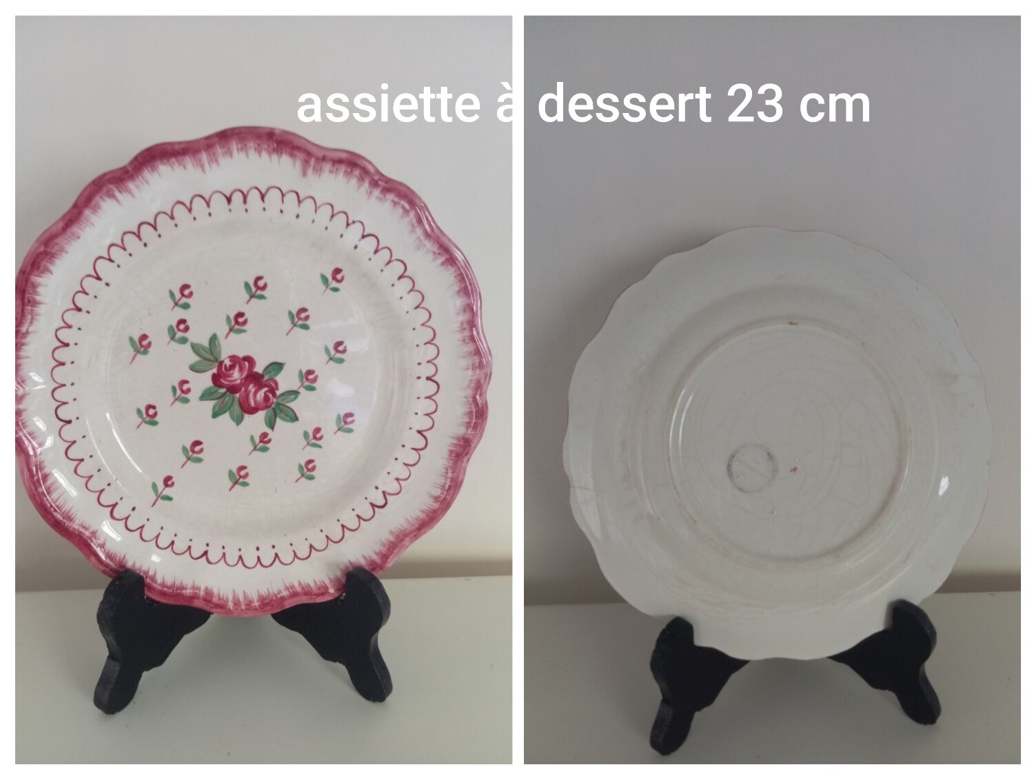 Trio of Longchamp plates/dishes 1930/40, country flowers