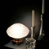 XL white globe table lamp in Clichy glass