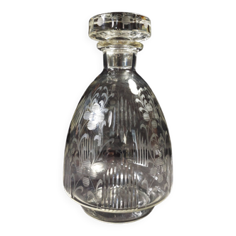 Carafe vintage en verre gravé et numéroté