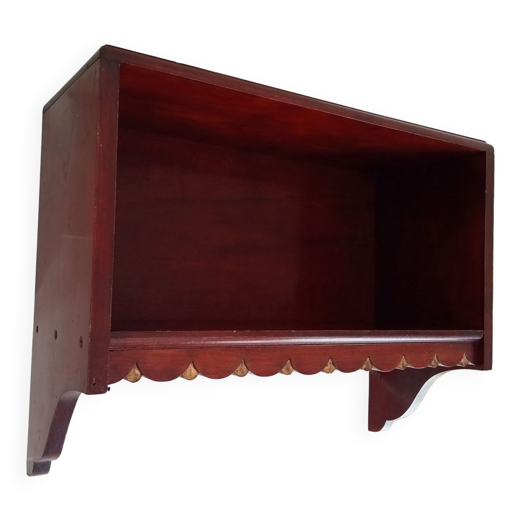 Vintage solid oak wall shelf