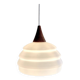 Scandinavian teak and opaline pendant light by Louis Kalff for Philips in 1968