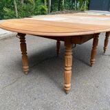 Table à manger ronde extensible Louis Philippe rénovée 215cm