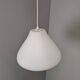 Czechoslovak Midcentury Modern Pendant Light in Opaline Glass and Plastic,