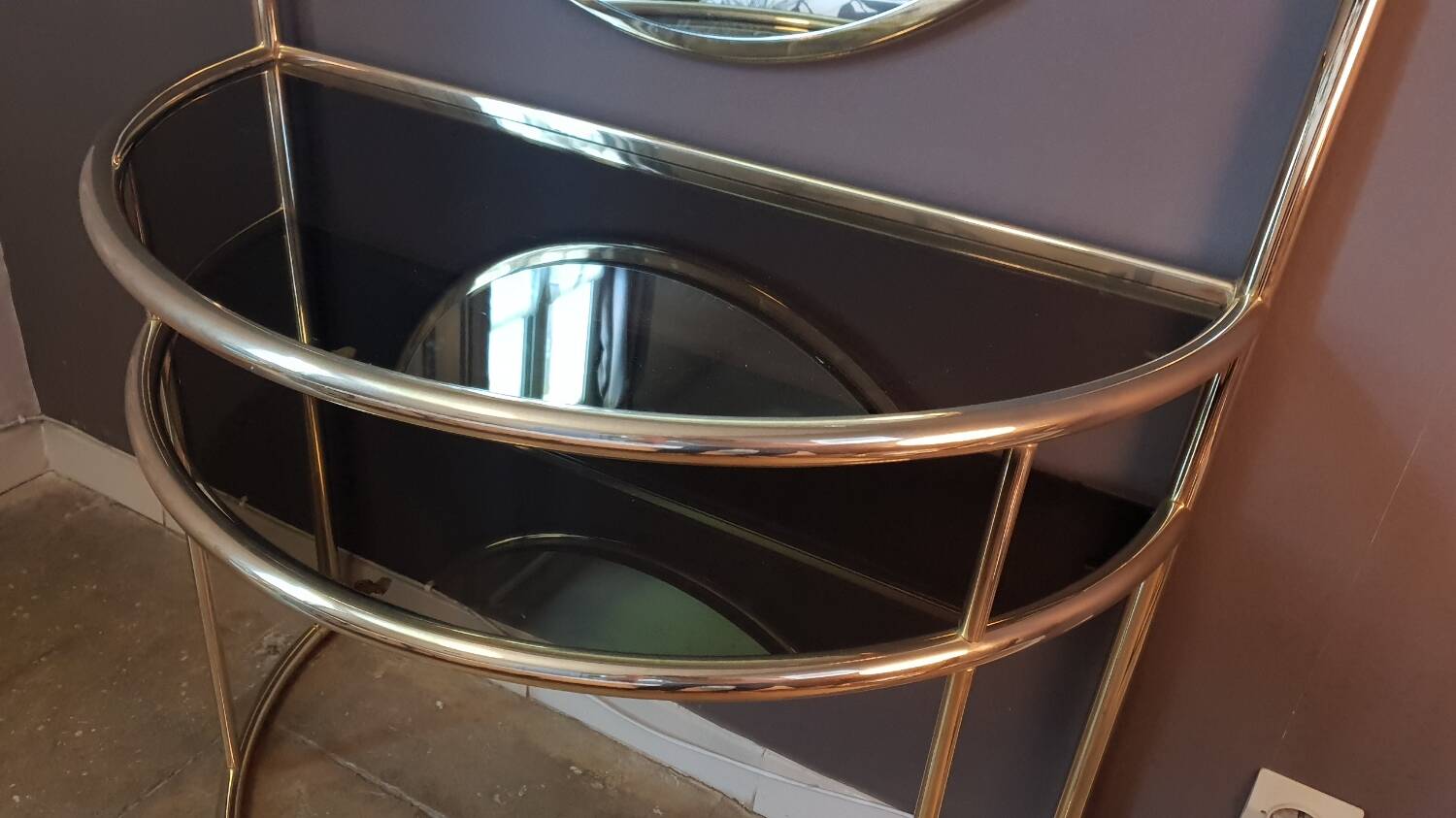 Gilded metal dressing table, Italy, 1980s