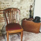 Set of four solid oak monastery style chairs