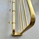 Mid-Century Coat Rack, Gold Coat Rack, Hallway Hook Rail, 1960s