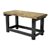 Antique blackened wood and varnished top