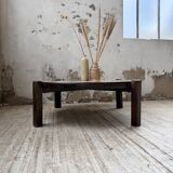 Round ceramic coffee table with “rooster” motif by Dan