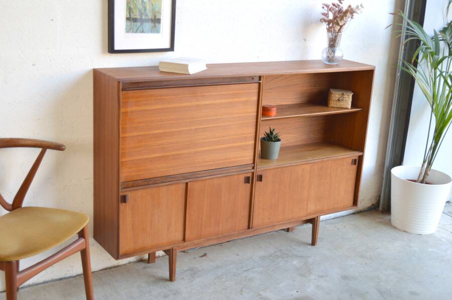 Teak bookcase/secretary * 153 cm
