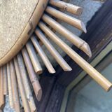 Vintage rattan sun mirror