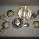Shaker & 8 cups silver art deco, 1940/50