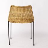 Chaise de pizzeria par Herbert Hirche pour Wilde + Spieth, Allemagne, 1957 – Rotin