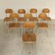 Set of 8 metal and wood school chairs  
Former Czechoslovakia 1960
