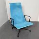 EA-124 office chair, aluminium chair, Hop Sak, turquoise blue, by Charles & Ray Eames for Vitra, Norway, 2000s. Swivel and tilt function.
