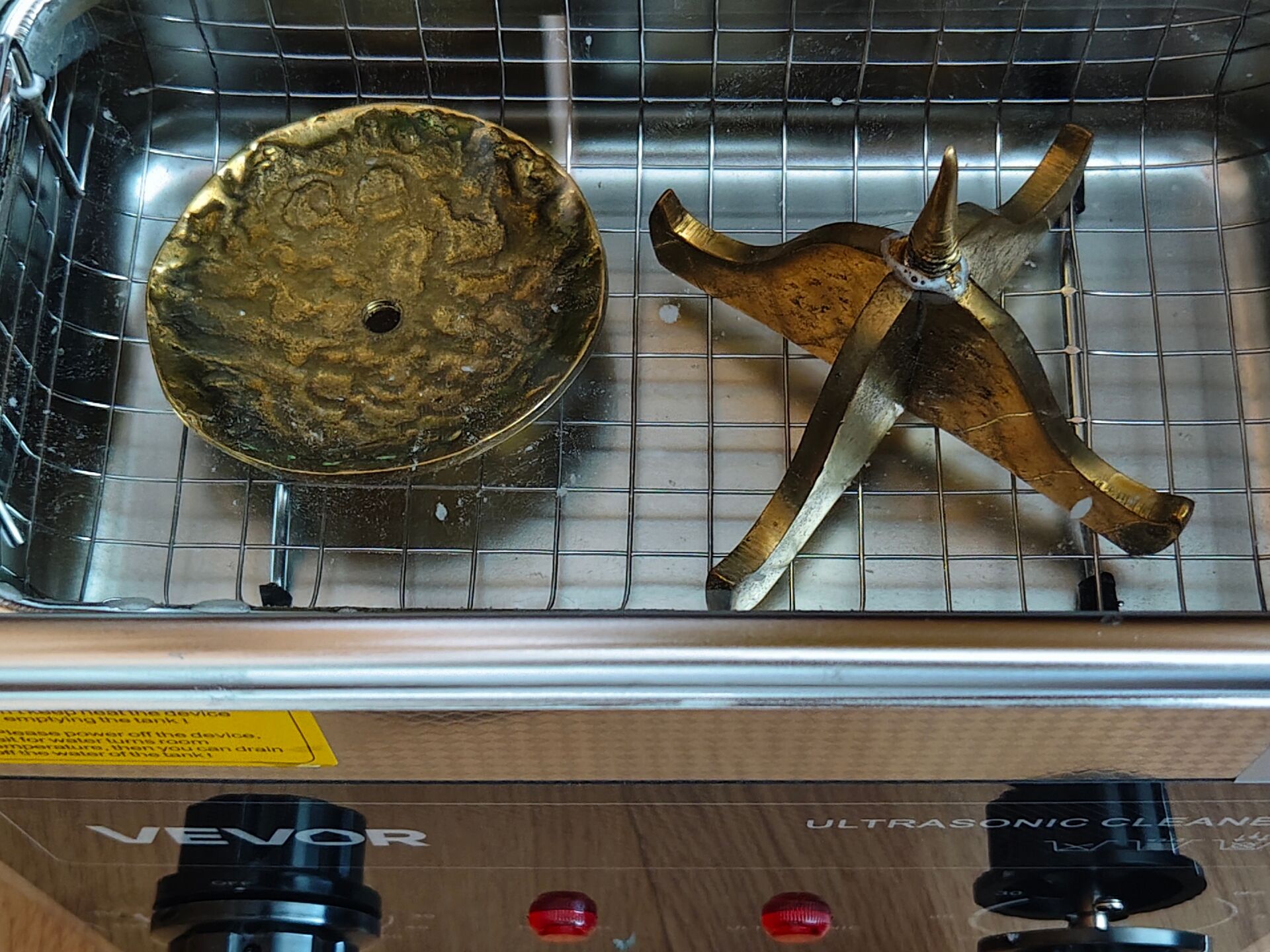 Brutalist vintage brass candlestick