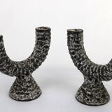 Pair of Fat Lava Candlesticks