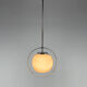 Mid-century milk glass & chrome pendant light