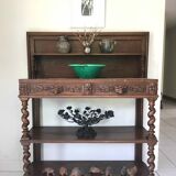 Oak and marble restaurant service console