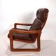 Fauteuil en cuir teck EMC, 1960