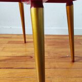 Vintage 1965 wooden compass leg side table