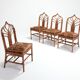 Set of bamboo lounge chairs with Italian 1960 floral cushions