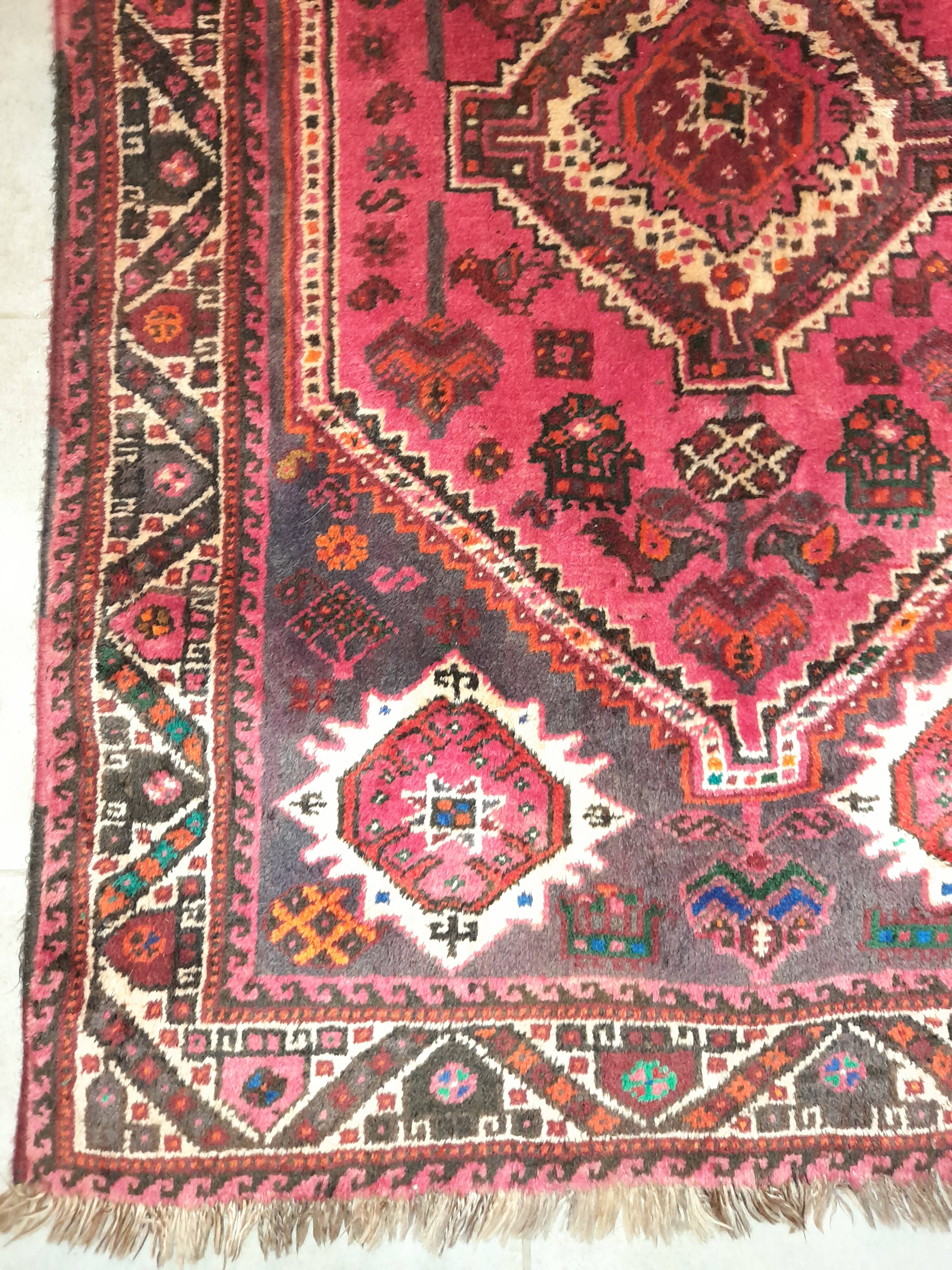 Hand knotted shiraz mat 172x112 cm