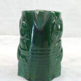 Pitcher vintage green slurry in faience of st clement with fruit