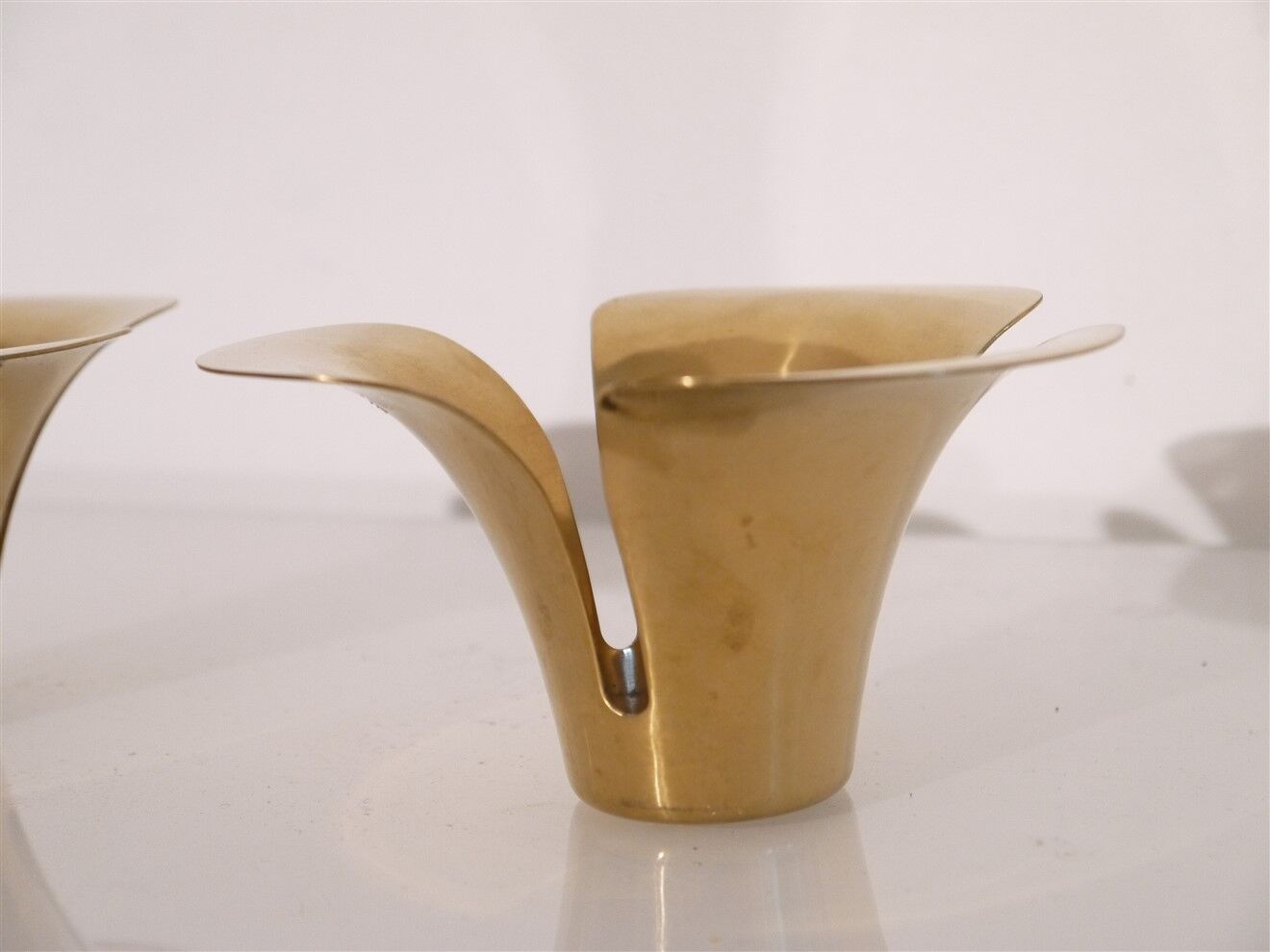Pair of Scandinavian brass candle holders 1970