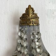 Wall light with pendants and brass hot air balloon