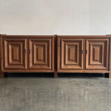 Buffet brutaliste, Biosca, bois massif, travail artisanal, Espagne