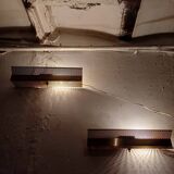 Pair of perforated metal wall lights 1960, 1970