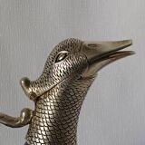 Vintage glass and silver-plated zoomorphic carafe