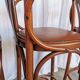 Set of 4 Vintage Bentwood Bar Stools, Brown Leather Seat, Nailhead Trim