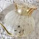 Pair of retro wall lights in glass and gold metal