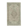 Handmade unique oriental beige carpet 191 cm x 336 cm
