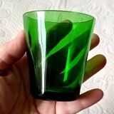 4 glasses 15 cl retro emerald green tempered glass france