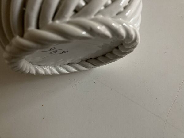 Cache pot XXL céramique tressée de Bassano 1960 numéroté travail italien