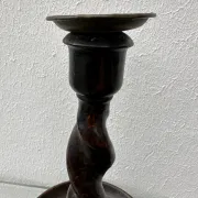 Pair of English oak Barley Twist candlesticks