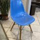 Chaise dsw fibre bleu turquoise dowel oak chene clair eames herman miller