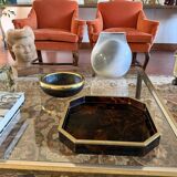 Hollywood regency octagonal tray, Italy 1970s