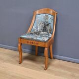 Chaise Gondole en Merisier et Érable moucheté, style Charles X – Milieu XXe