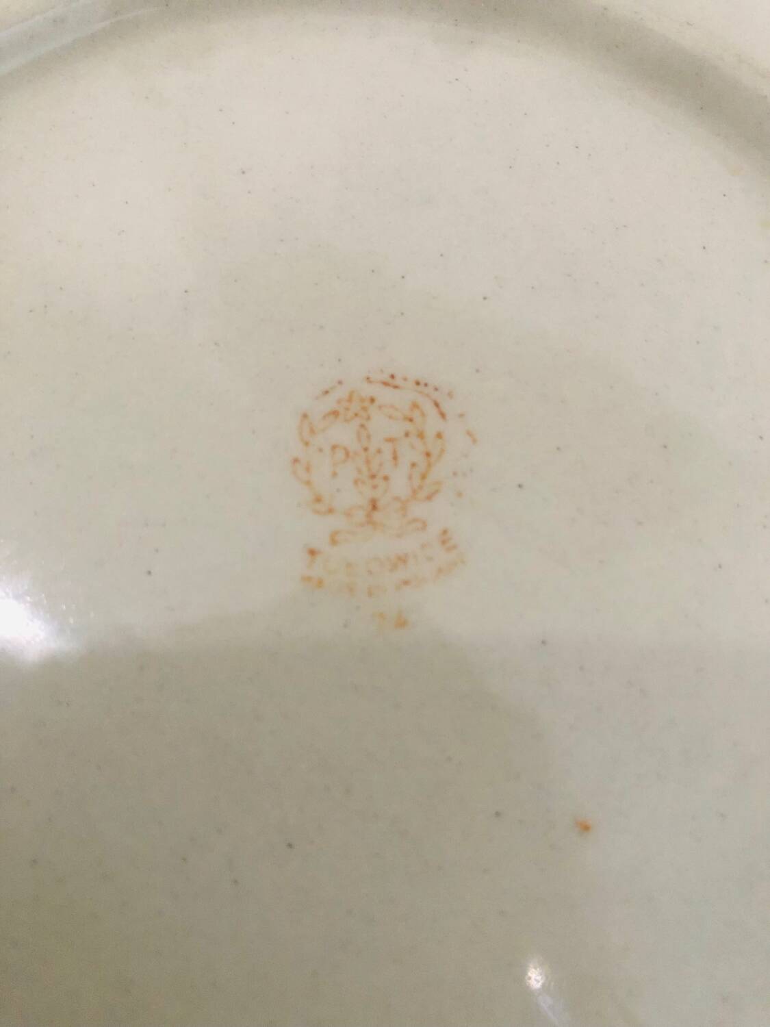 assiettes à dessert Tulowice Poland vintage grès moucheté