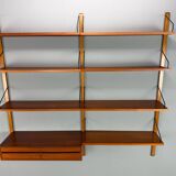 Poul Cadovius mid-century modern modular teak wall unit shelving for Cado, 1960