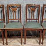 Set of four English Art Nouveau mahogany chairs circa 1900