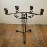 Large Brutalist Wrought Iron Candlestick