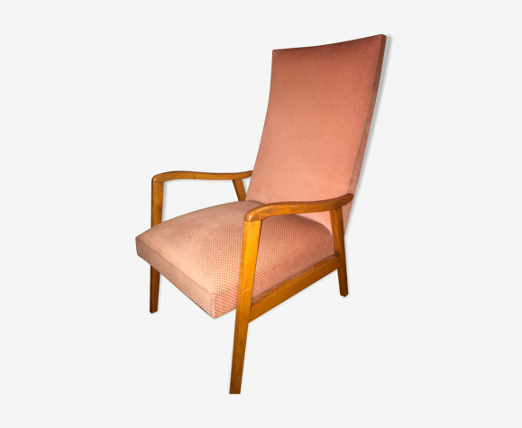 Armchair from 1960 old pink cherry wood